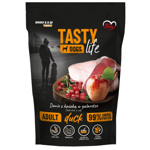 BIOFEED Tasty Dogs Life Duck - vlhké krmivo pro psy - 500g - Fotogalerie 1