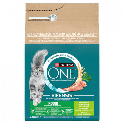 PURINA One Bifensis Indoor Rich in turkey - suché krmivo pro kočky - 2,8kg - Fotogalerie 1