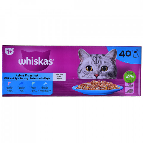 WHISKAS Fish Favourites in jelly - mokré krmivo pro kočky - 40x85 g - Fotogalerie 4