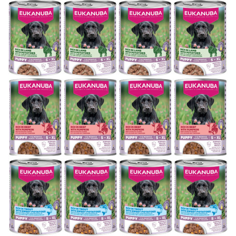 EUKANUBA Life Care Puppy MIX příchutí - vlhké krmivo pro psy - 12x400g - Fotogalerie 1