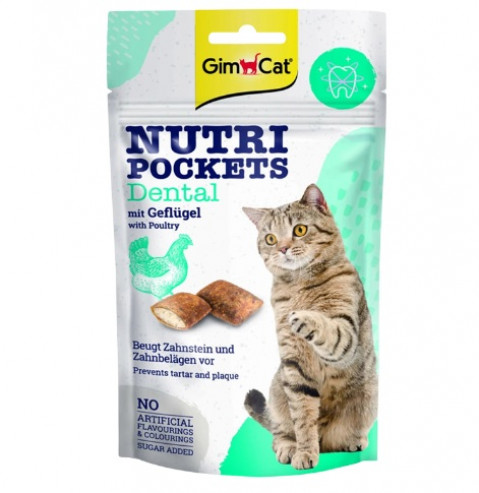 GIMCAT Nutri pockets Dental Poultry - pamlsek pro kočky - 60g - Fotogalerie 1