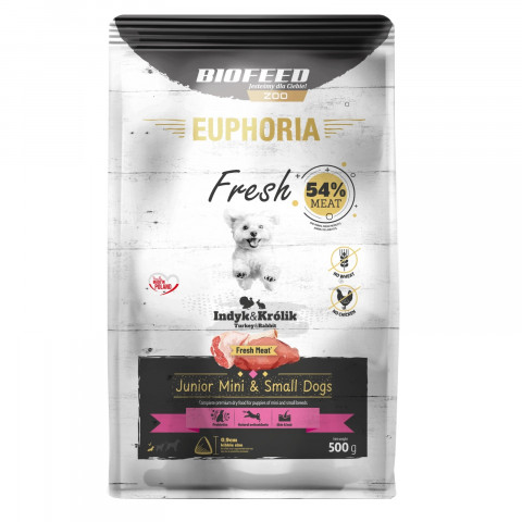 EUPHORIA Fresh Junior Turkey with rabbit XS/S - suché krmivo pro psy - 500g - Fotogalerie 1
