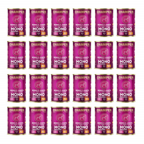 CHAMPER Bones & Joints monoproteinový krůtí – mokré krmivo pro psa – 24×400 g - Fotogalerie 1
