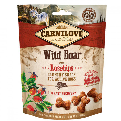 CARNILOVE Fresh Crunchy Wild Boar & Rosehips With Fresh Meat - pamlsek pro psy - 200 g - Fotogalerie 1