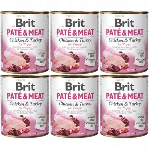 BRIT Paté & Meat Puppy Chicken - mokré krmivo pro psy - 6x800g - Fotogalerie 1