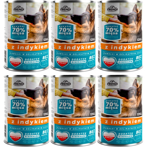 FRENDI s krůtou kousky v jemné omáčce - mokré krmivo pro psy - 6x1250g - Fotogalerie 1