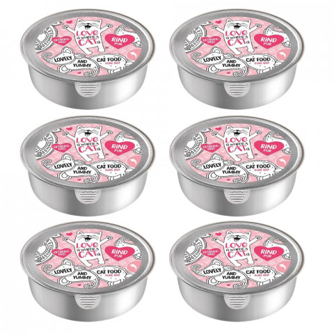 LOVE IS WHERE A CAT IS Hovězí - mokré krmivo pro kočky - 6x85g - Fotogalerie 1