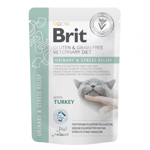 BRIT VD Urinary and Stress Relief Pouch Box - mokré krmivo pro kočky - 12x85g - Fotogalerie 2