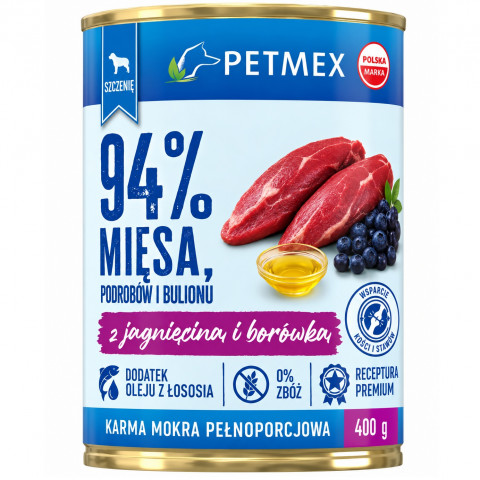 PETMEX Puppy Lamb and blueberries - vlhké krmivo pro psy - 400g - Fotogalerie 1