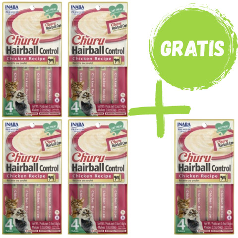 INABA Cat Churu Hairball Chicken - pamlsek pro kočky - 4x(4x14g) + GRATIS - Fotogalerie 1