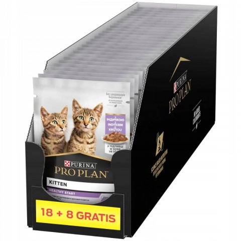 PURINA Pro Plan Kitten Health Start with turkey in sauce - mokré krmivo pro kočky - 26x85g (18 + 8 GRATIS) - Fotogalerie 1