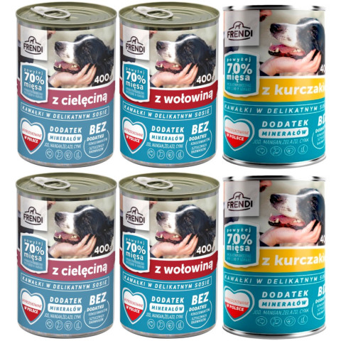 FRENDI kousky v jemné omáčce MIX příchutí - mokré krmivo pro psy - 6x400g - Fotogalerie 1