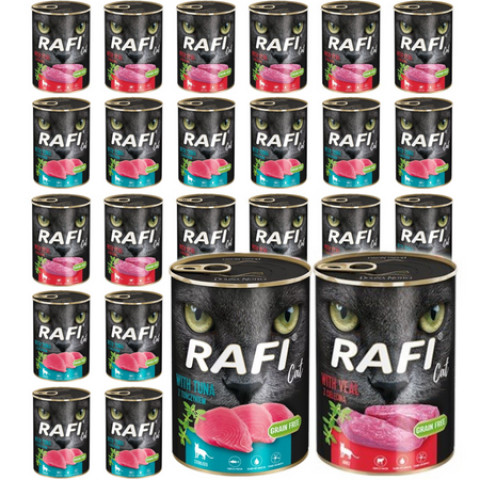 DOLINA NOTECI Rafi Cat Adult Mix 2 PŘÍCHUTÍ - mokré krmivo pro kočky - 24x400g - Fotogalerie 1