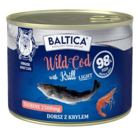 BALTICA Excellent Wild cod with krill Light - mokré krmivo pro kočky - 185g - Fotogalerie 1