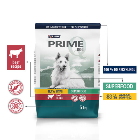 PUPIL Prime Rich in beef with vegetables - suché krmivo pro psy - 5kg - Fotogalerie 4