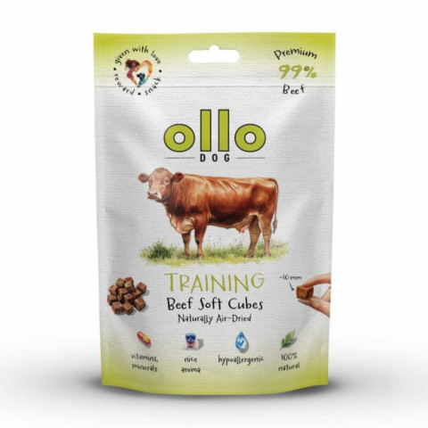 OLLO Air Dried Training Beef Cubes - pamlsek pro psa - 80g - Fotogalerie 1