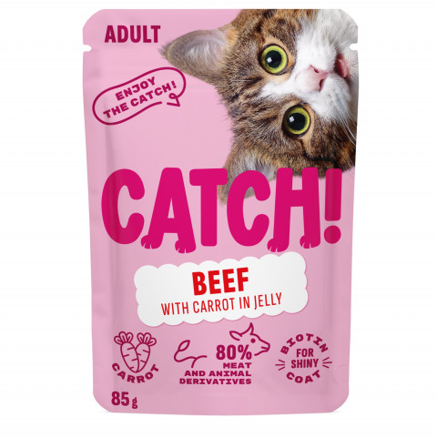 CATCH Beef and carrot in jelly - mokré krmivo pro kočky - 85g - Fotogalerie 1