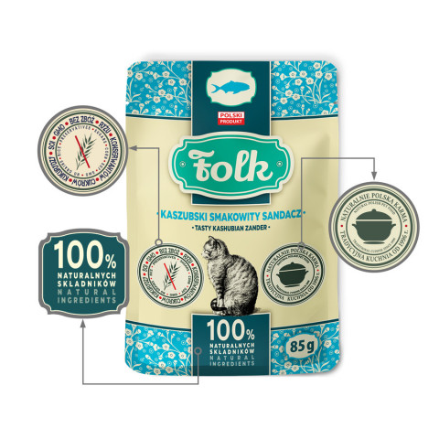 FOLK Tasty Kashubian zander - mokré krmivo pro kočky - 85g - Fotogalerie 4