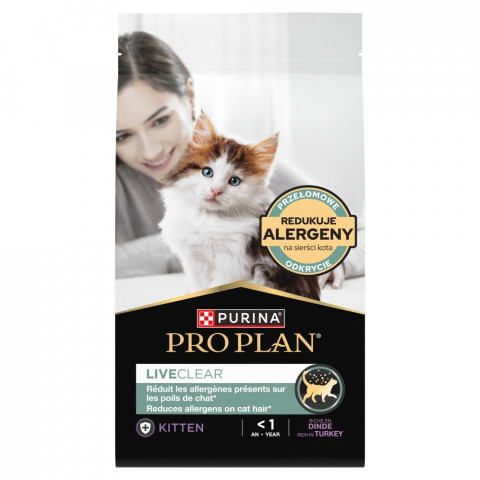 PURINA Pro Plan LiveClear Kitten Rich in turkey - suché krmivo pro kočky - 1,4kg - Fotogalerie 1