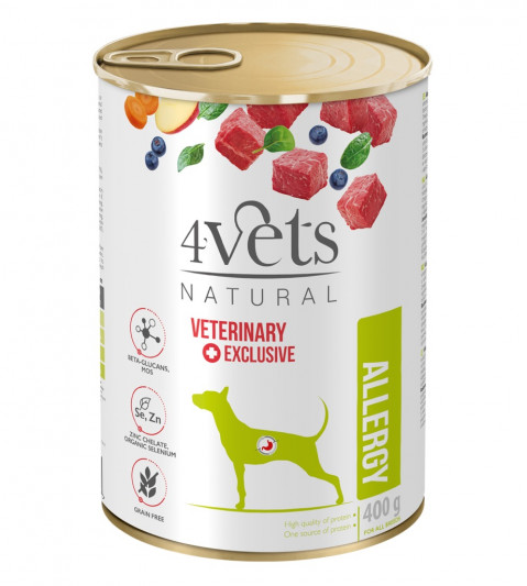 4VETS Natural Allergy Lamb Dog - vlhké krmivo pro psy - 6x400g - Fotogalerie 2