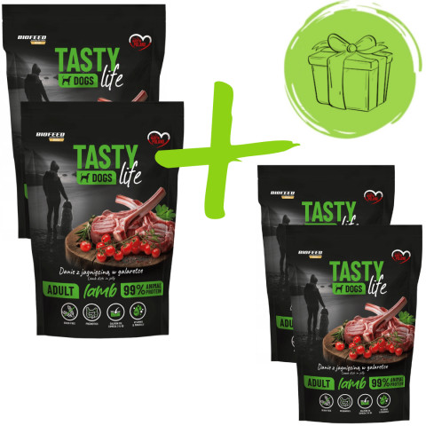BIOFEED Tasty Dogs Life Jehněčí - vlhké krmivo pro psy - 2x500g + 2x500g ZDARMA - Fotogalerie 1