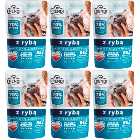 FRENDI kousky v omáčce s rybou - mokré krmivo pro kočky - 6x100g - Fotogalerie 1