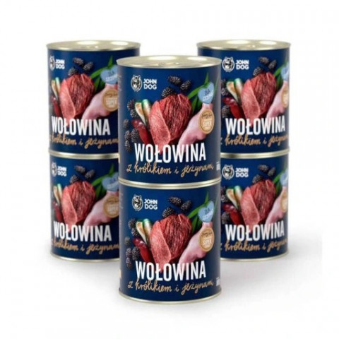 JOHN DOG Berry Puppy Beef and rabbit with blackberries - Mokré krmivo pro psy - 6 x 400 g - Fotogalerie 1