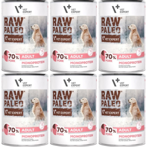 VETEXPERT Raw Paleo Adult Mono Vepřové - vlhké krmivo pro psy - 6x400g - Fotogalerie 1