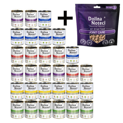 DOLINA NOTECI MIX CHUTÍ – mokré krmivo pro psy – 30x800g + pamlsek pro psy Training Treats Joint care 130g - Fotogalerie 1