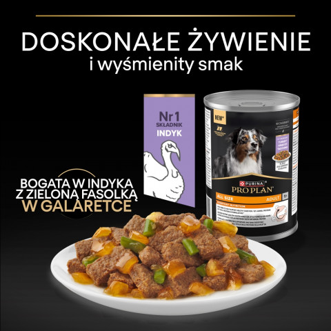 PURINA Pro Plan Everyday nutrition All size Adult Turkey in jelly - vlhké krmivo pro psy - 6x400g - Fotogalerie 3