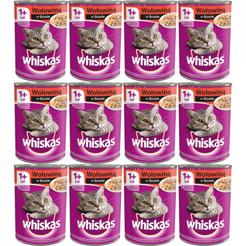 WHISKAS Adult Hovězí v omáčce - mokré krmivo pro kočky - 12x400g - Fotogalerie 1