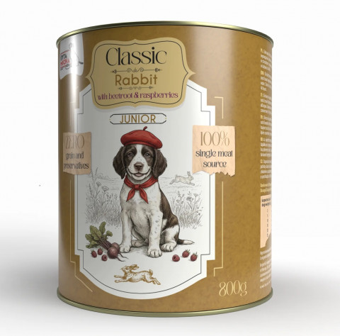 SYTA MICHA Classic Junior Rabbit with beetroot and raspberries Mono - mokré krmivo pro psy - 800g - Fotogalerie 1