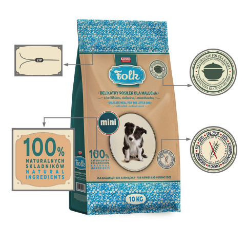 FOLK Junior Small breeds Gentle meal for puppy with rabbit, veal and carrot - suché krmivo pro psy - 10kg - Fotogalerie 4