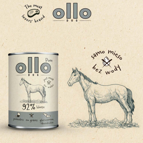 OLLO Pure Kůň Mono - mokré krmivo pro psy - 850g - Fotogalerie 3