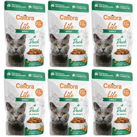 CALIBRA Cat Life Adult Duck in gravy - mokré krmivo pro kočky - 6x85g - Fotogalerie 1