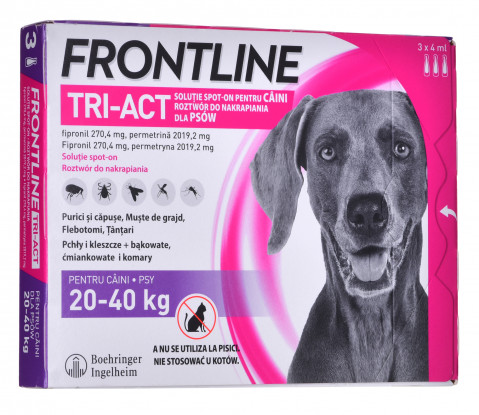 FRONTLINE Tri-act L 20-40 kg - Kapky proti parazitům pro psy - 3 x 4 ml - Fotogalerie 1