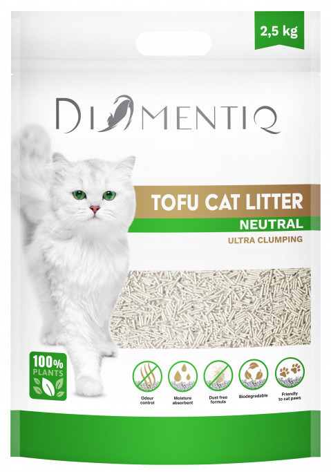 DIAMENTIQ Tofu Neutral Ultra hrudkující - stelivo pro rostliny - 6x2,5kg - Fotogalerie 2