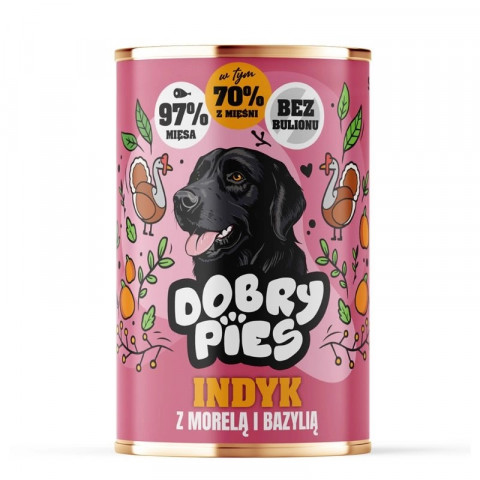 DOBRY PIES Turkey with apricot and basil - vlhké krmivo pro psy - 400g - Fotogalerie 1