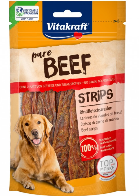 VITAKRAFT Pure Beef Strips - pamlsek pro psa - 80 g - Fotogalerie 1