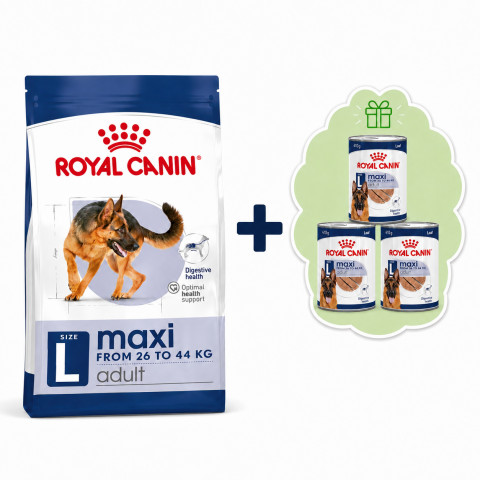 ROYAL CANIN Maxi Adult - suché krmivo pro psy - 15 kg + SHN Maxi Adult Loaf Can 410g GRATIS - Fotogalerie 1