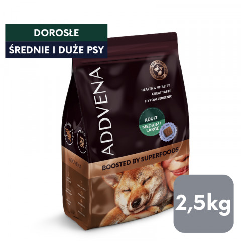 ADDVENA Boosted by superfoods Adult Medium/Large Beef - suché krmivo pro psy - 2,5kg - Fotogalerie 5