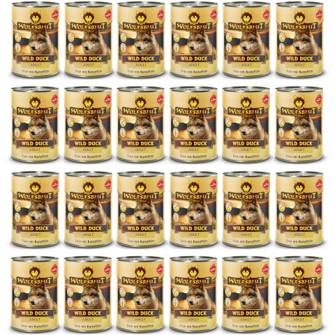 WOLFSBLUT Wild Duck Duck with potatoes - vlhké krmivo pro psy - 24x395g - Fotogalerie 1