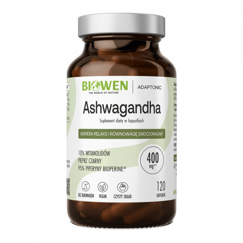 BIOWEN Ashwagandha – doplněk stravy pro lidi – 120 kapslí - Fotogalerie 1