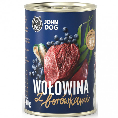 JOHN DOG Berry Line Adult Beef with blueberries - vlhké krmivo pro psy - 400g - Fotogalerie 1