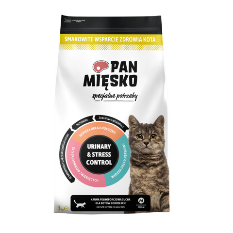 PAN MIĘSKO Urinary & Stress Control Turkey - suché krmivo pro kočky - 3kg - Fotogalerie 1