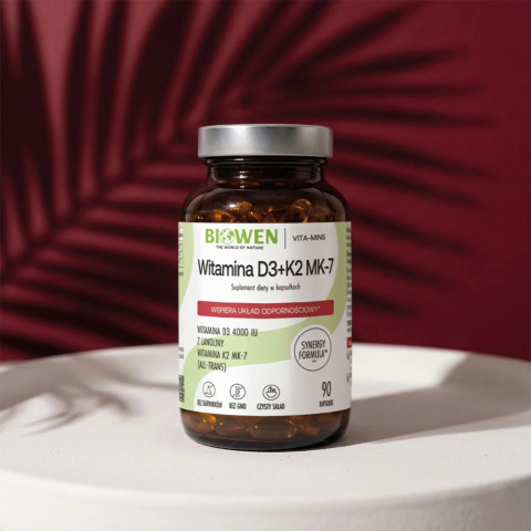 BIOWEN Vitaminy D3 + K2 MK-7 – doplněk stravy pro lidi – 90 kapslí - Fotogalerie 2