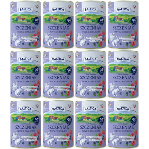 BALTICA Chutě regionů Štěně Krůta s králíkem - mokré krmivo pro psy - 12x400g - Fotogalerie 1