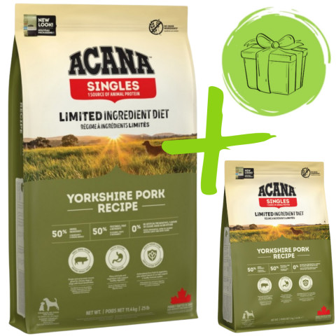 ACANA Singles Yorkshire Pork – suché krmivo pro psy – 11,4 kg + DÁREK ZDARMA - Fotogalerie 1