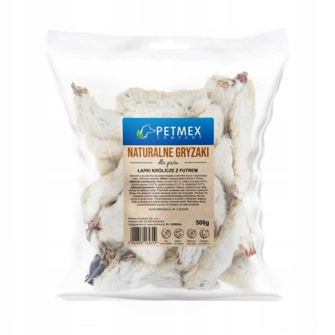 PETMEX Králičí packy se srstí Mono – pamlsek pro psa – 500g - Fotogalerie 1