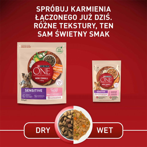 PURINA One Mini/Small Sensitive Salmon, rice - suché krmivo pro psy - 800 g - Fotogalerie 6